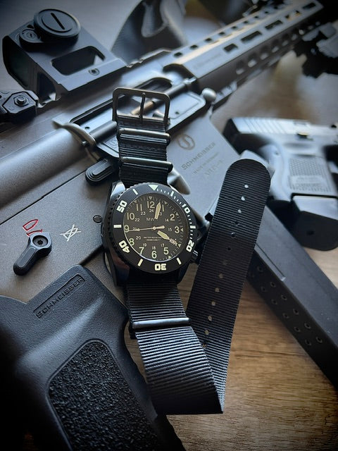 MWC "Depthmaster" 100atm / 3,280ft / 1000m Water Resistant Military Divers Watch in PVD Stainless Steel Case with Helium Valve (Automatic)