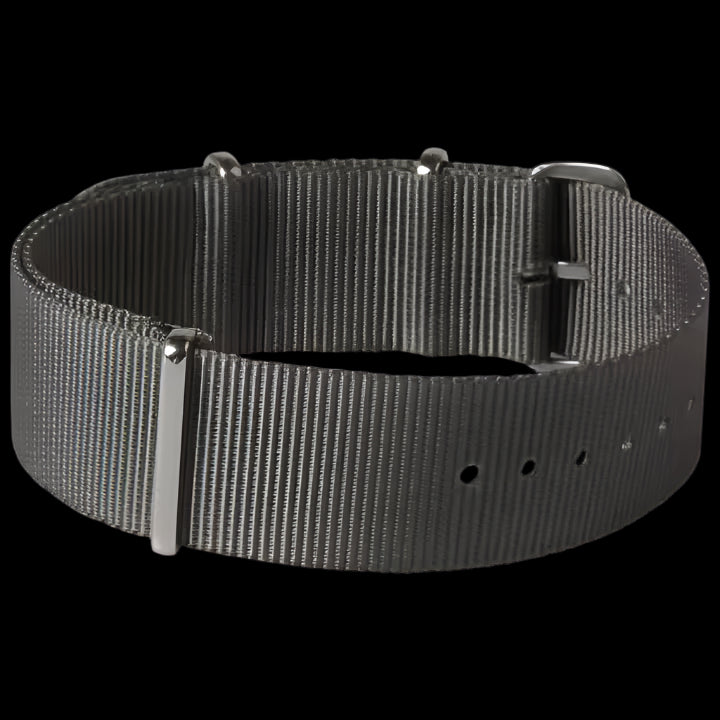 24mm Admiralty Grey NATO Military Watch Strap in Ballistic Nylon with Stainless Steel Fasteners
