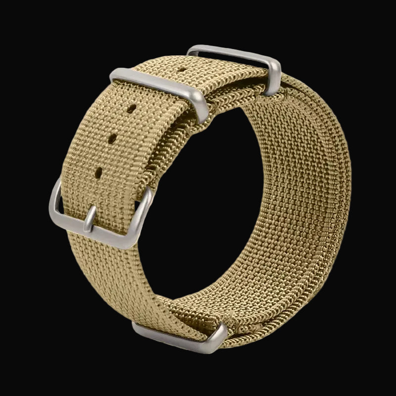 20mm Ribbed Khaki NATO Military Watch Strap