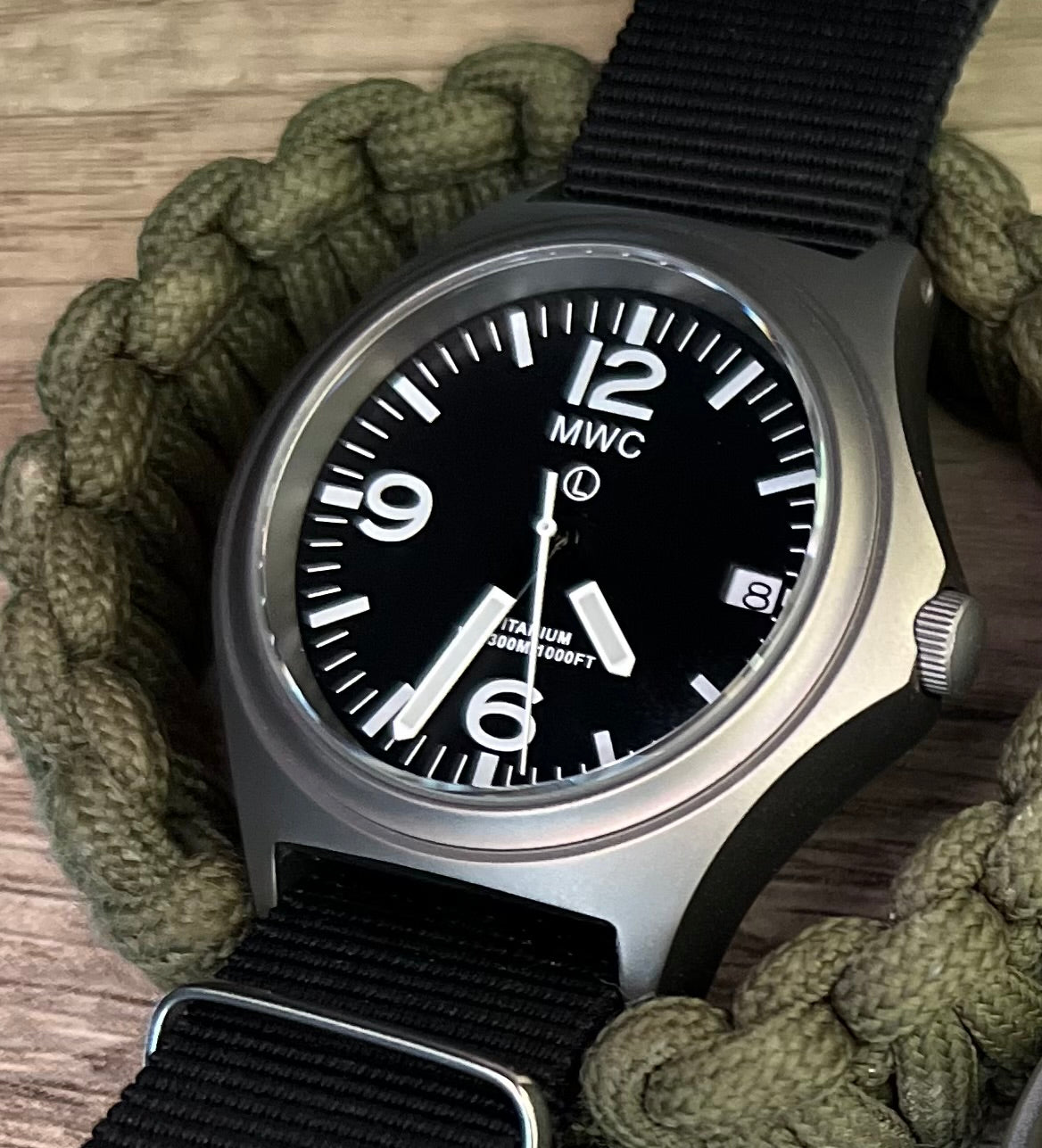 MWC Titanium Military Watch, 300m Water Resistant, Sapphire Crystal and 10 Year Battery Life - NATO NSN Number: 6645-99-847-7565