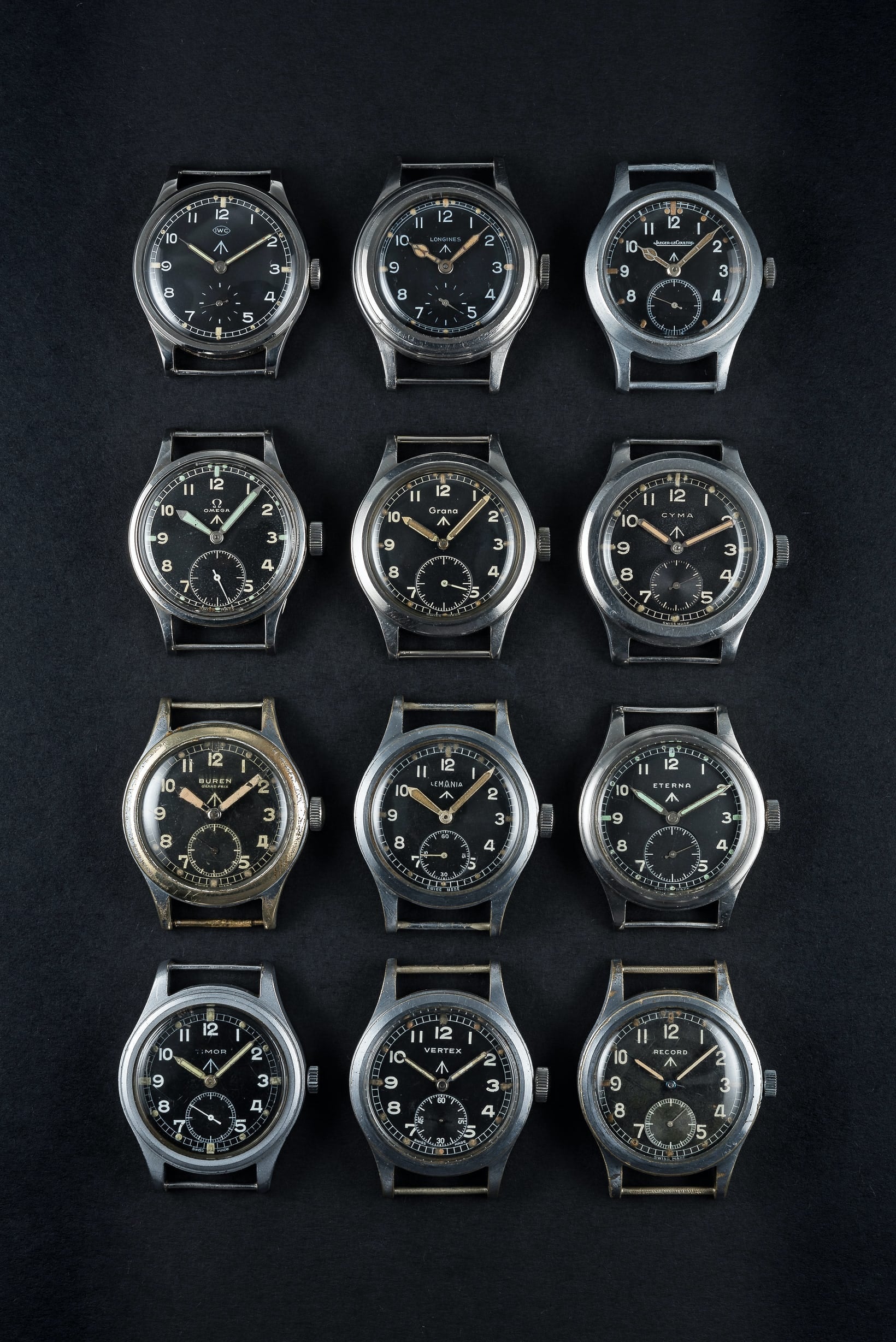 MWC 1940s/1950s "Dirty Dozen" Pattern General Service Watch with Automatic Self Winding Mechanical Movement and Sapphire Box Crystal