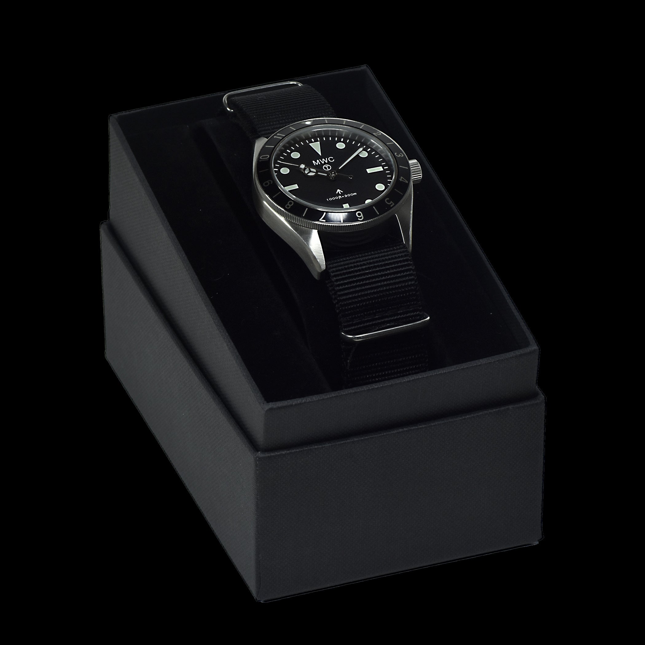 MWC Classic 1960s Pattern Dual Time Zone Divers Watch with Luminova Paint and a Hybrid Mechanical/Quartz Movement