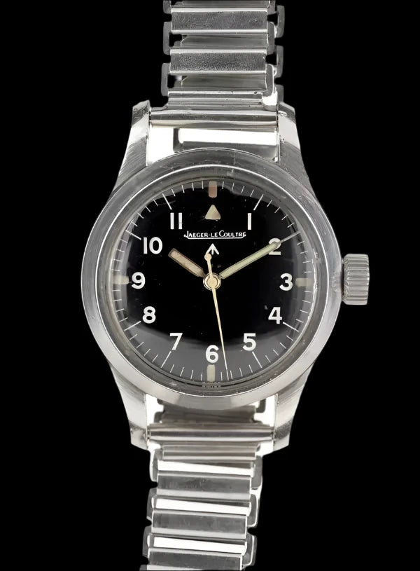 GG-W-113 U.S 1960s Pattern Automatic Military Watch 100m Water Resistant with Shatter and Scratch Resistant Sapphire Box Crystal on Matching Retro Stainless Steel "Bonklip" Bracelet with an Additional Webbing Strap