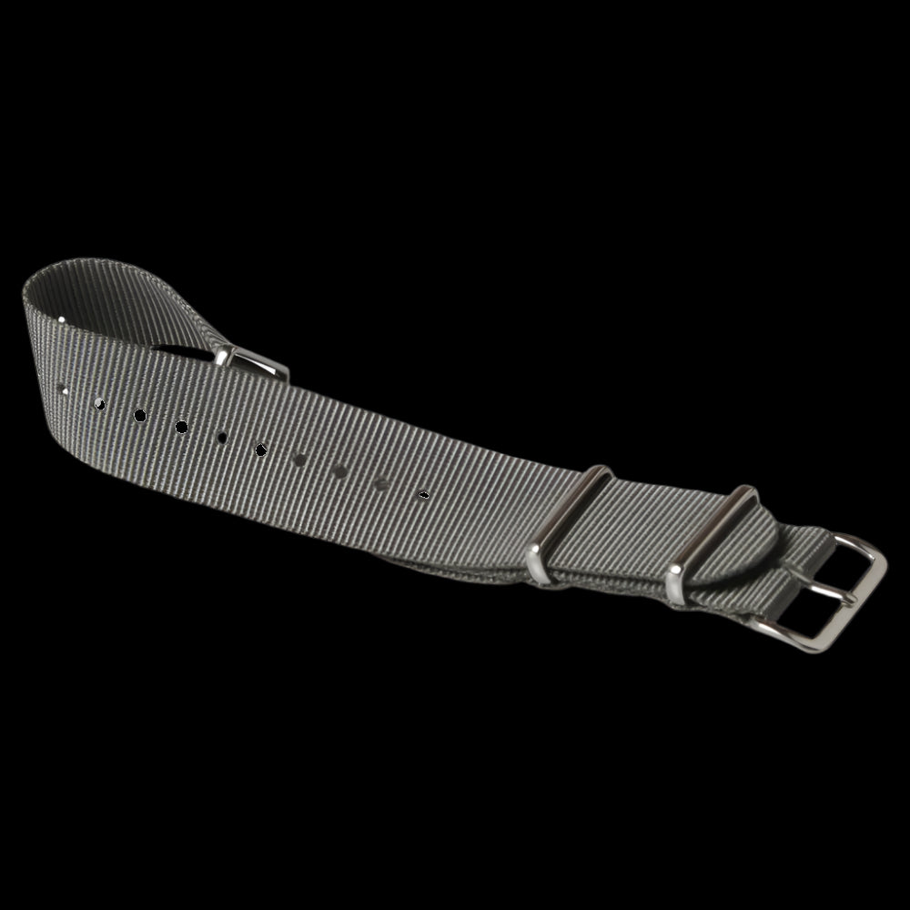 24mm Admiralty Grey NATO Military Watch Strap in Ballistic Nylon with Stainless Steel Fasteners