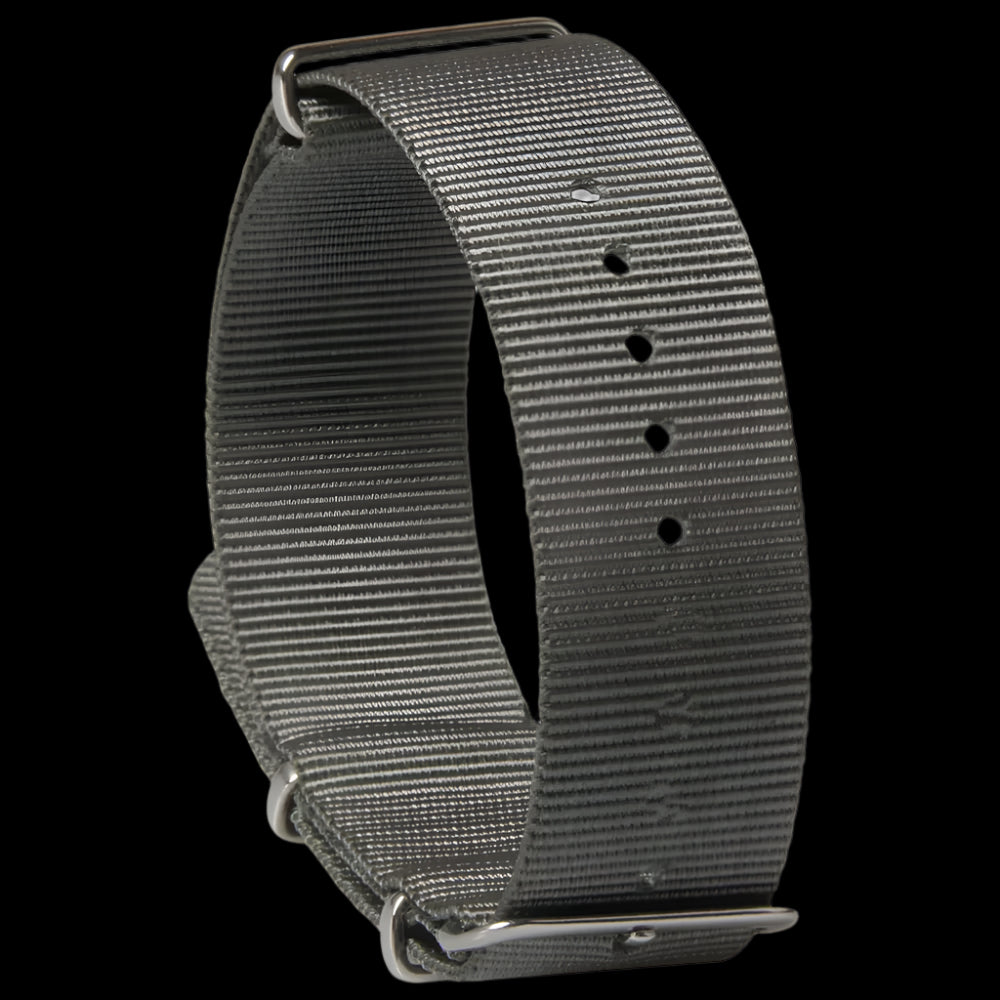 24mm Admiralty Grey NATO Military Watch Strap in Ballistic Nylon with Stainless Steel Fasteners