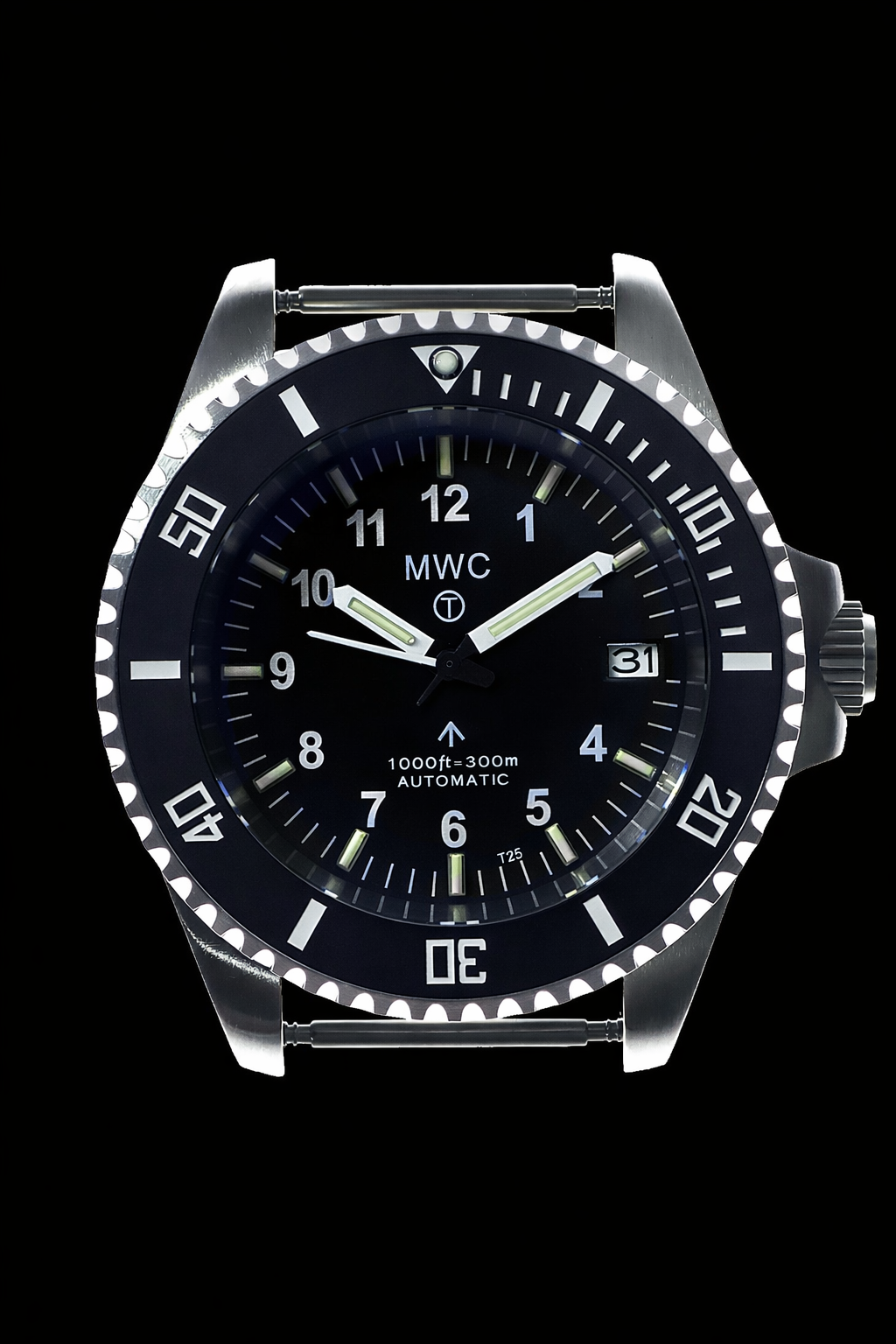MWC 24 Jewel 300m Automatic Military Divers Watch with Tritium GTLS Tubes for Enhanced Nighttime Performance