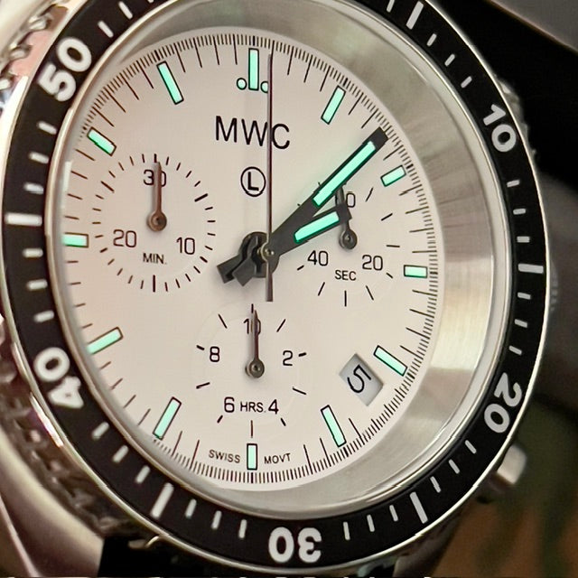 MWC NATO Pattern Stainless Steel Military Pilots Chronograph with Sapphire Crystal and Swiss Ronda Movement