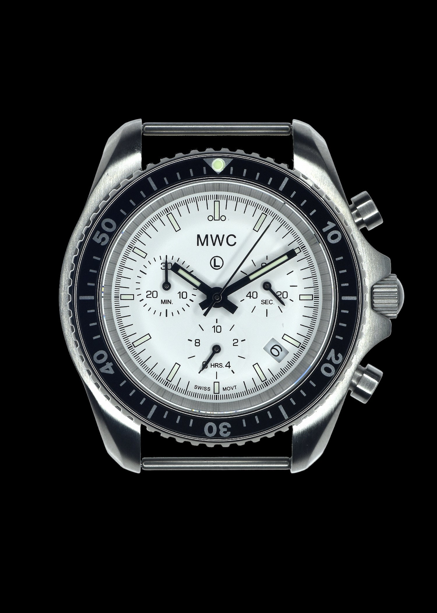 MWC NATO Pattern Stainless Steel Military Pilots Chronograph with Sapphire Crystal and Swiss Ronda Movement